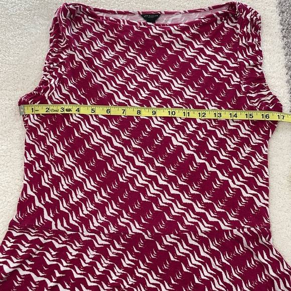 Talbots red stripe short sleeves top blouse tee shirt medium - Picture 4 of 11